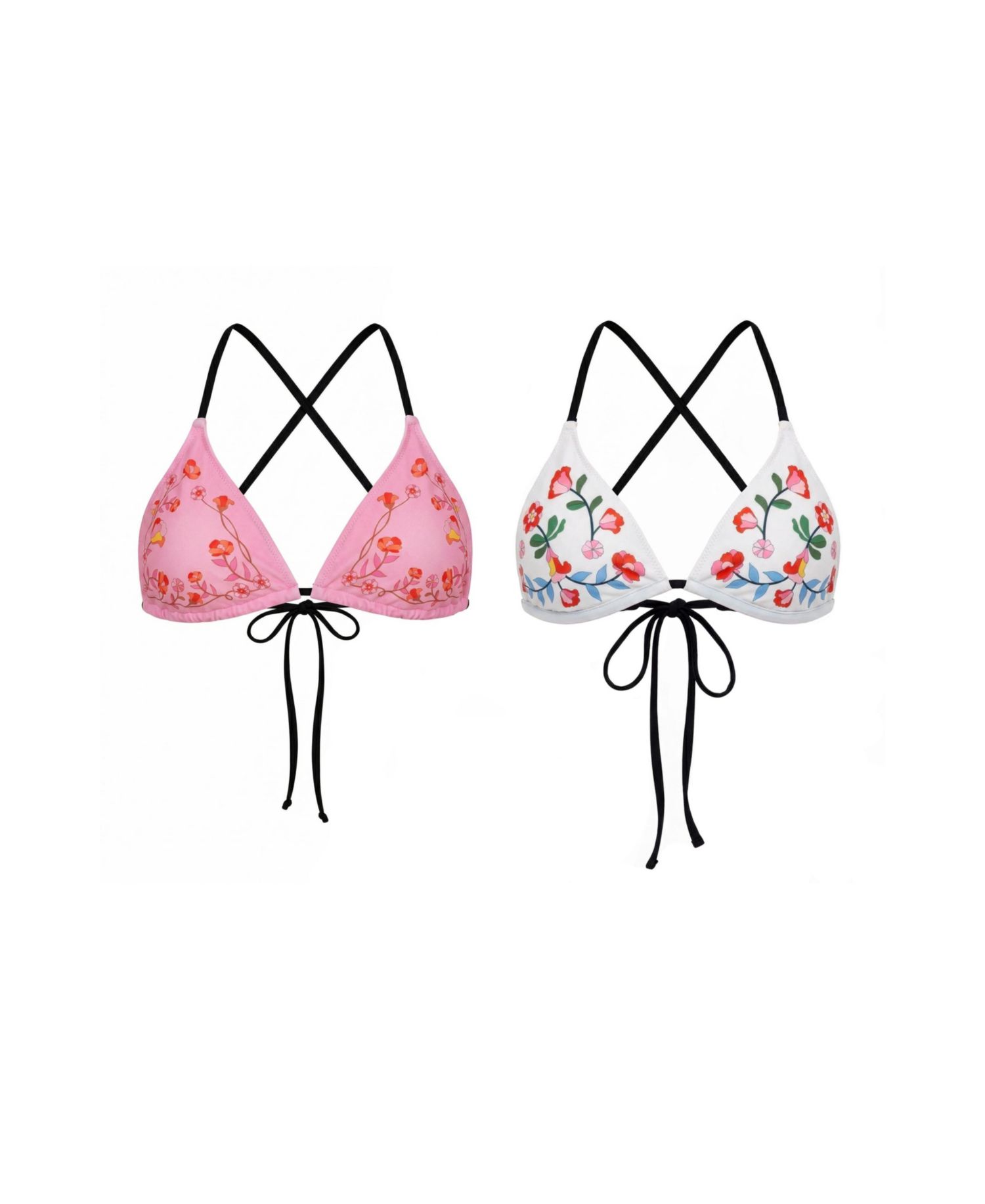 Women's Wild Rose Reversible Triangle Bikini Top