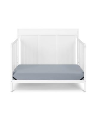 4 in 1 Modern Sleigh Convertible Crib White Solid Wood Adjustable Mattress Height