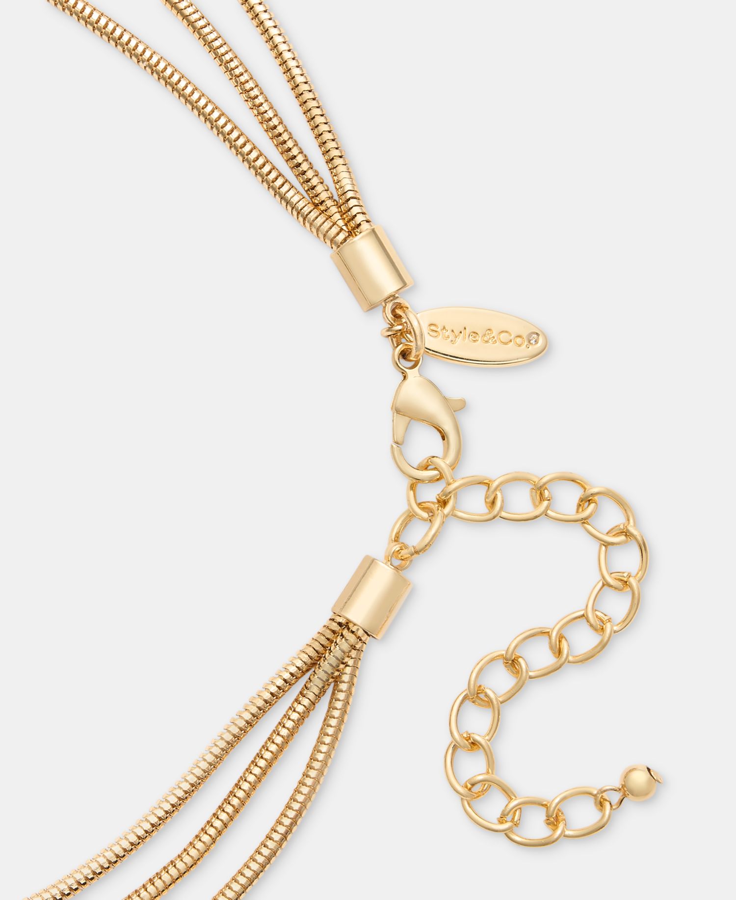 Gold-Tone Beaded Three-Layer Necklace