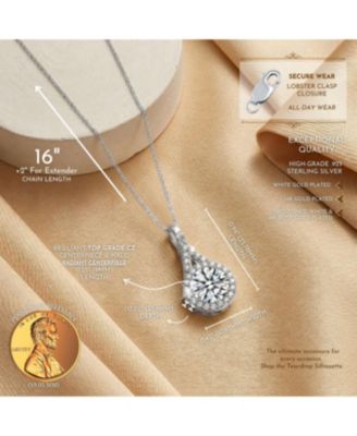 Timeless Sterling Silver CZ Solitaire Split Bail Necklace