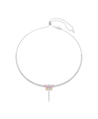 Ariana Grande x Y Necklace, Mixed Cuts, Dragonfly, Multicolored, Rhodium Plated