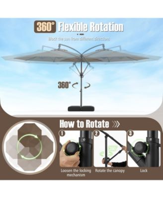 10 ft Offset Hanging Patio Cantilever Umbrella with Tilt