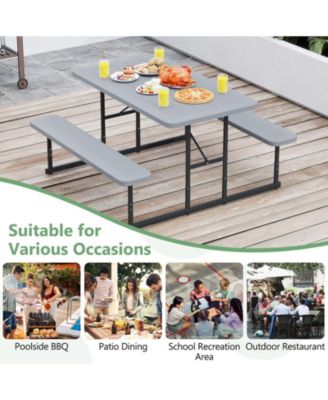 Outdoor Picnic Table Bench Set for Two to Four People