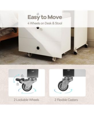 Small Vanity Desk Set with Flip Top Mirror and Lights