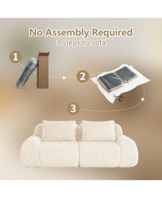 82" Modern Modular Sofa, Soft Flannelette 2-Seater Couch with Deep Seat and Anti-Slip Base for Living Room