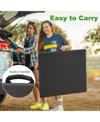 5 ft Folding Picnic Table with Wood Grain HDPE Top and Non Slip Pads