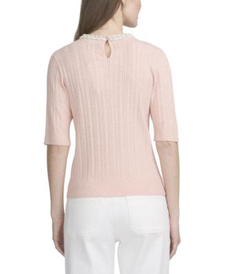 Women's Fine Gauge Embellished Neck Top