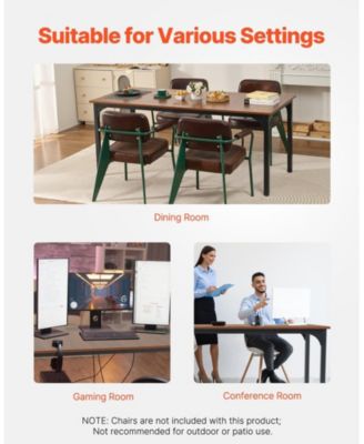 71in Rectangle Wood Farmhouse Dining Table for 6-8 People