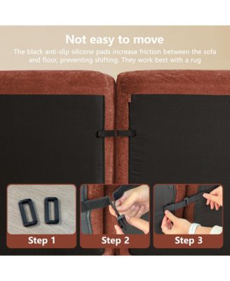 80" Velvet Modular Loveseat Sofa, 2-Seater Tufted Couch with 32D High-Density Sponge and Anti-Slip Bottom for Living Room