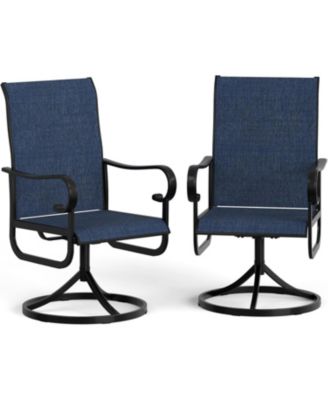 Patio 360degree(s)Swivel Chairs Set of 2,Outdoor Rocking Dining Chairs with All-Weather Textilene Fabric, Deck Rocker Seat with High Back