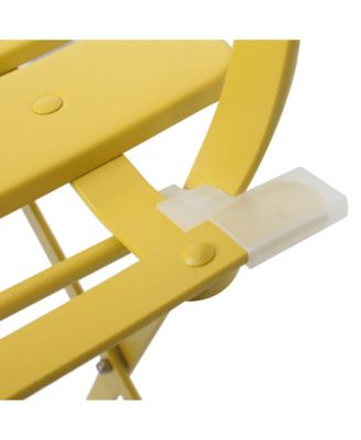 3 Pieces Patio Bistro Balcony Metail Chair Table Set