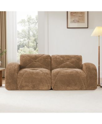 80-Inch Velvet Tufted 2-Piece Modular Sectional Loveseat Sofa