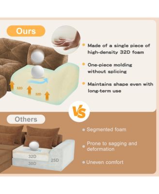 80-Inch Velvet Tufted 2-Piece Modular Sectional Loveseat Sofa