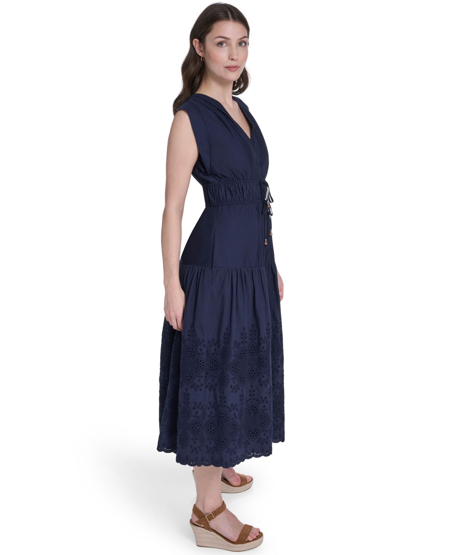 Petite V-Neck Sleeveless Midi Dress