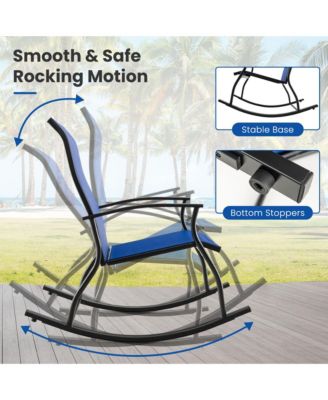 Set of 4 Outdoor Rocking Chair Patio Rocker w/ Breathable Fabric