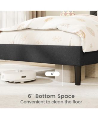 Twin Size Upholstered Platform Bed Frame with High Headboard