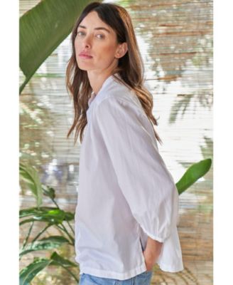 Women's Ocean+Main Cotton Poplin Peasant Top