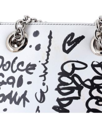 3.5 Chain Bucket Bag Graffiti Printed Leather