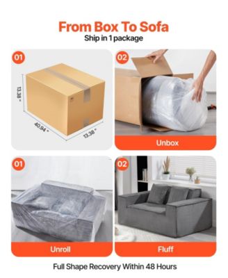  63-Inch 2-Seat Corduroy Loveseat Sofa Couch for Living Room