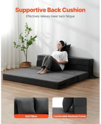 Folding Sofa Bed, 3-in-1 with Memory Foam Mattress, Convertible Sleeper Chair