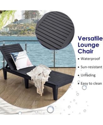 Outdoor Chaise Lounge Chair, Lightweight Patio Lounge Recliner Chair