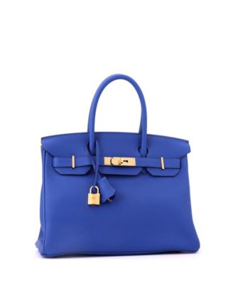 Birkin 30 Handbag Blue Togo with Gold Hardware