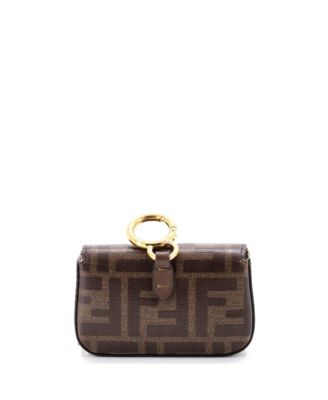 Nano Chain Baguette Charm Bag Zucca Coated Canvas