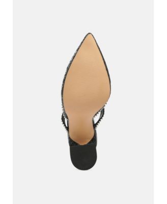 Iris Glitter Diamante Embellished Spool Heel Sandals