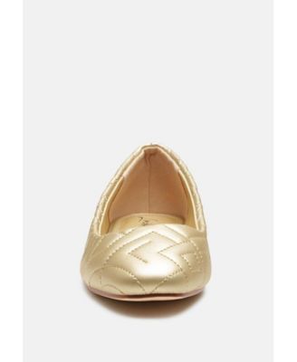 Womens Janice Quilted Ballerina Flats