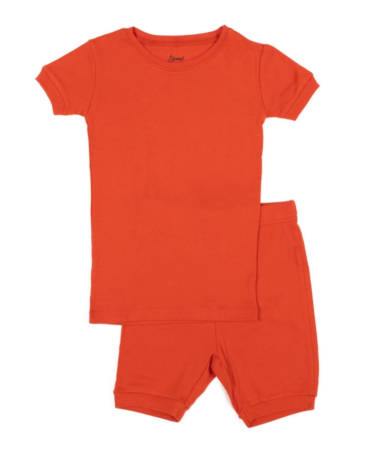 Toddler Matching Family Two Piece Cotton Short Sleeve Shirt and Shorts Solid Color Pajamas 2T-5T