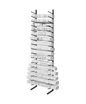 Blueprint Storage Rack, 16-Tier Hanging Poster Display, Roll File Holder