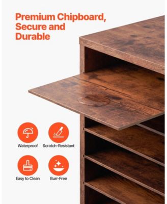 Literature Organizer, 27 Compartments, Wood Mailbox Sorter for File Storage