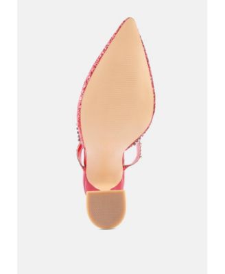 Iris Glitter Diamante Embellished Spool Heel Sandals