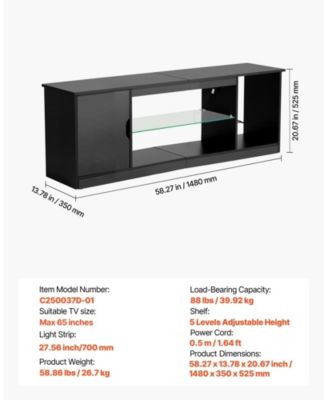 TV Stand for 65inches TV, Modern Entertainment Center with Storage