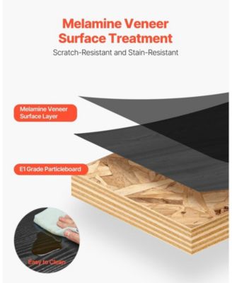 Floating TV Stand, 59inch Wall Mount, with Power Outlet and Cable Hole