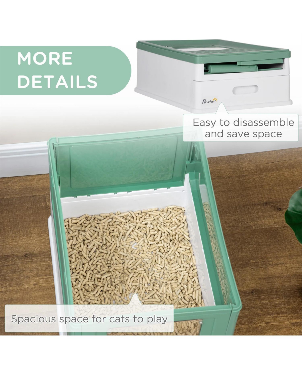 Zeus and Ruta Enclosed Cat Litter Box Front Entry Top Exit Plastic