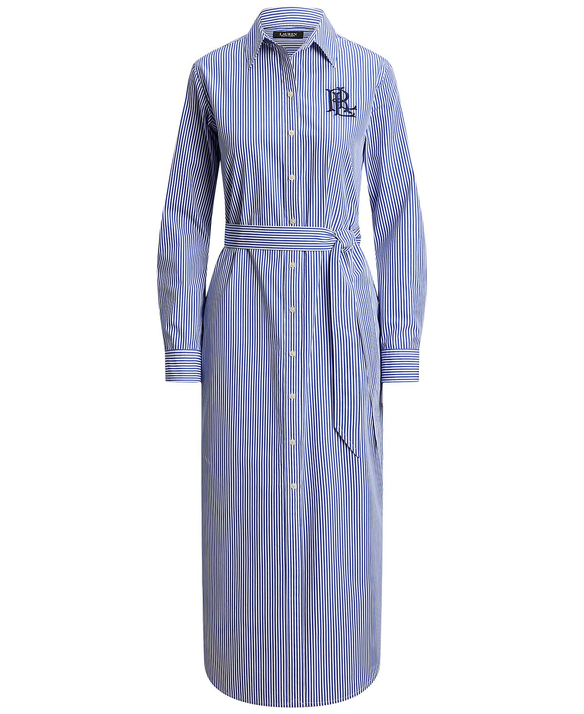 Lauren Ralph Lauren Women's Point Collar Striped Broadcloth Shirt-Dress view 6 — MAYCSS fashion products