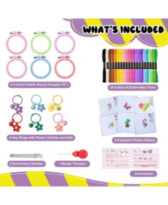 6 Sets Cross Stitch Kits Beginners Embroidery Needlepoint Starters Practice Sets