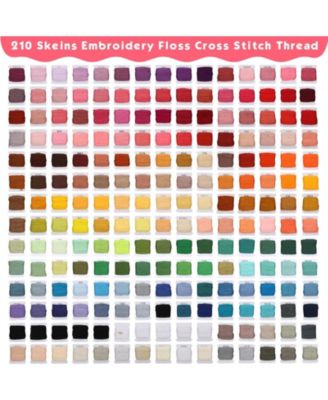 276 pack Embroidery Floss Thread Kit 210 Colors Cross Stitch Sewing Accessories Storage Box