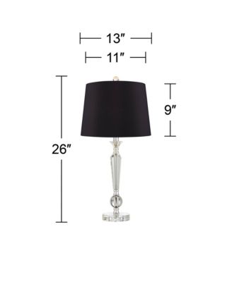 Jolie Traditional Glam Table Lamps 26" High Set of 2 stick Clear Crystal Glass Shade for Bedroom Living Room Bedside