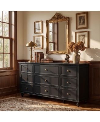 Wooden 9-Drawer Chest of Drawers Dresser