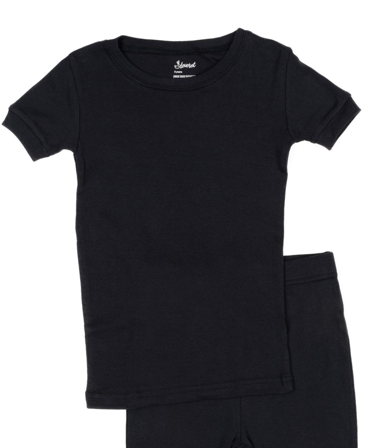 Kids Matching Family Two Piece Cotton Short Sleeve Shirt and Shorts Solid Color Pajamas 6-14