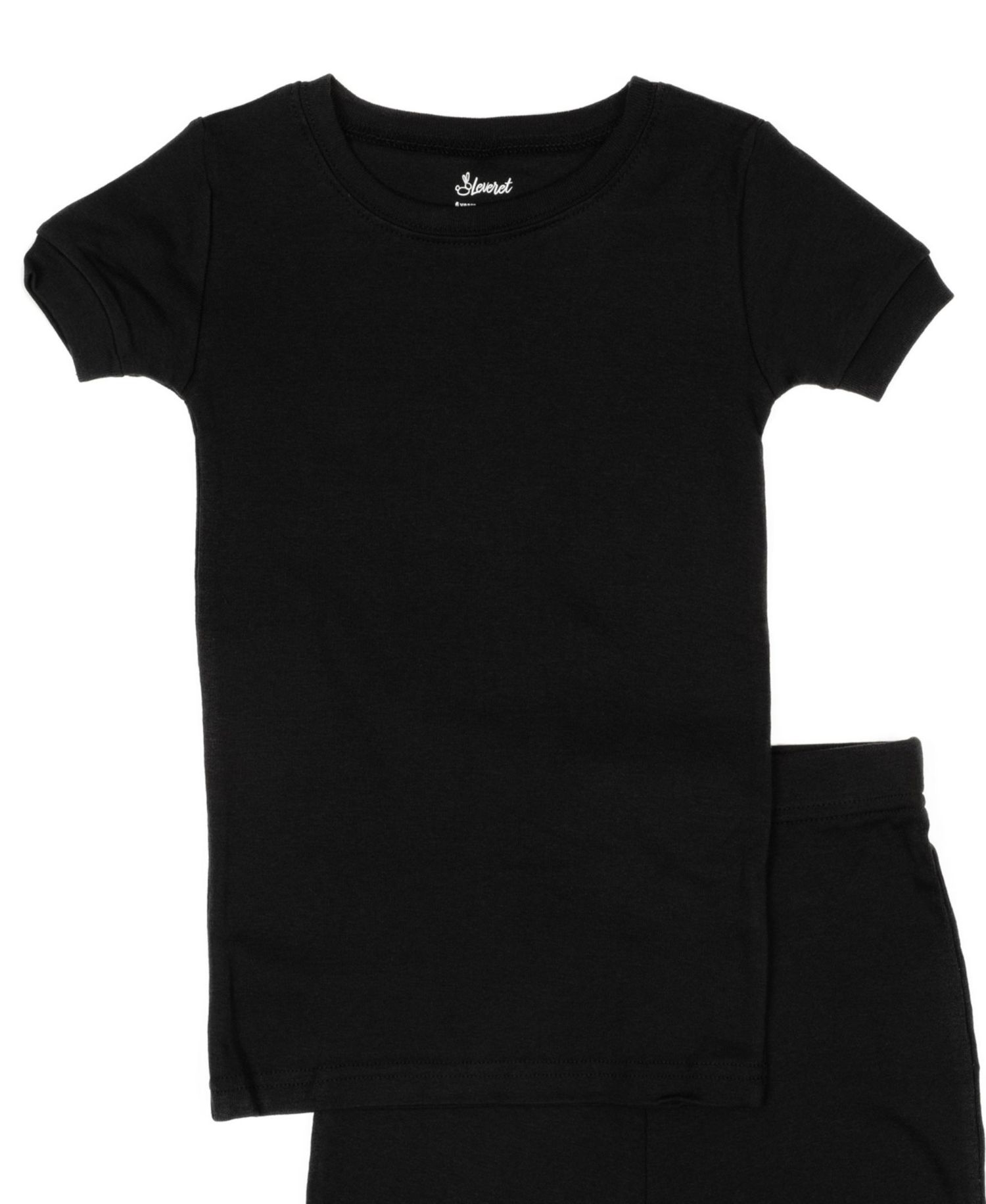 Kids Matching Family Two Piece Cotton Short Sleeve Shirt and Shorts Solid Color Pajamas 6-14