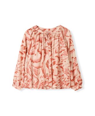 Women's Long Sleeve Tie Neck Swing Shirt