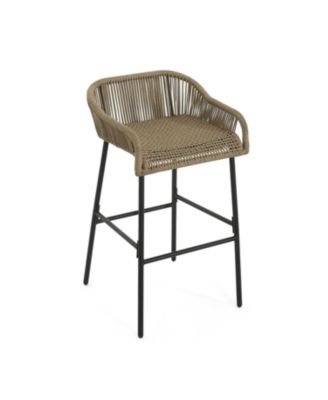 La Push Outdoor Patio Rope Bar Stool, Patio Bar Chair Set of 2