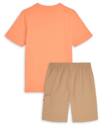 Boys' 8-16 Crewneck Short-Sleeve T-Shirt and Shorts, 2-Piece Set