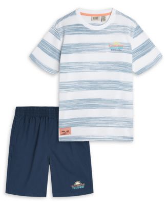 Boys' Toddler 2T-4T Striped T-Shirt and Shorts, 2-Piece Set