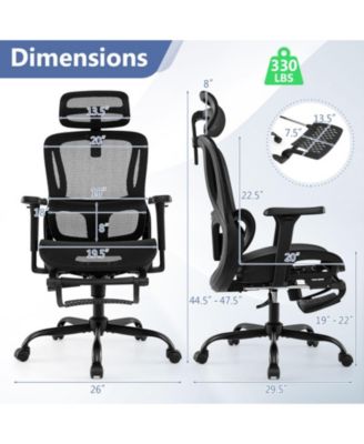 Ergonomic Swivel Office Chair with Adjustable Headrest and Footrest
