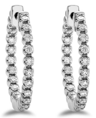 Macy's - Diamond In-and-Out Hoop Earrings (1/2 ct. t.w.) in 14k White Gold
