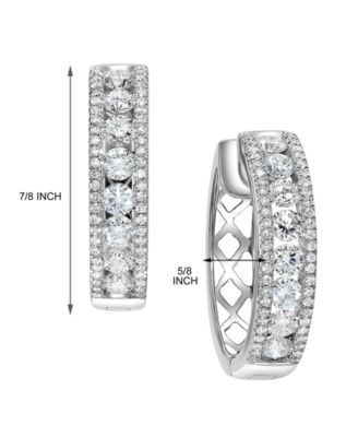 Diamond Openwork Small Hoop Earrings (1-1/2 ct. t.w.) in 14k White Gold